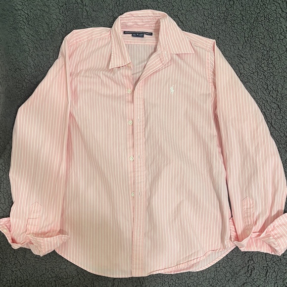 Ralph Lauren Pink Striped Button-Up Shirt - Picture 2 of 4